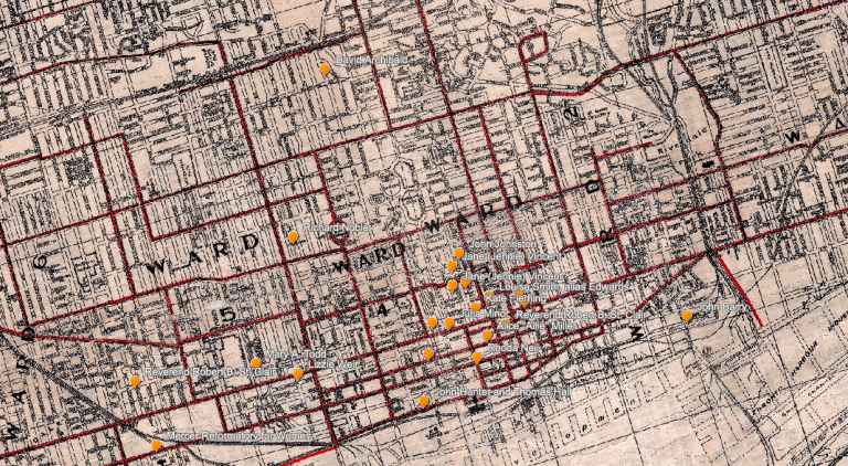 Image for Mapping History of Sex Work - map of Toronto