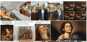 Photo collage of art memes